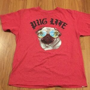 Pug Life Tee Shirt size 2XL (18) (AH)